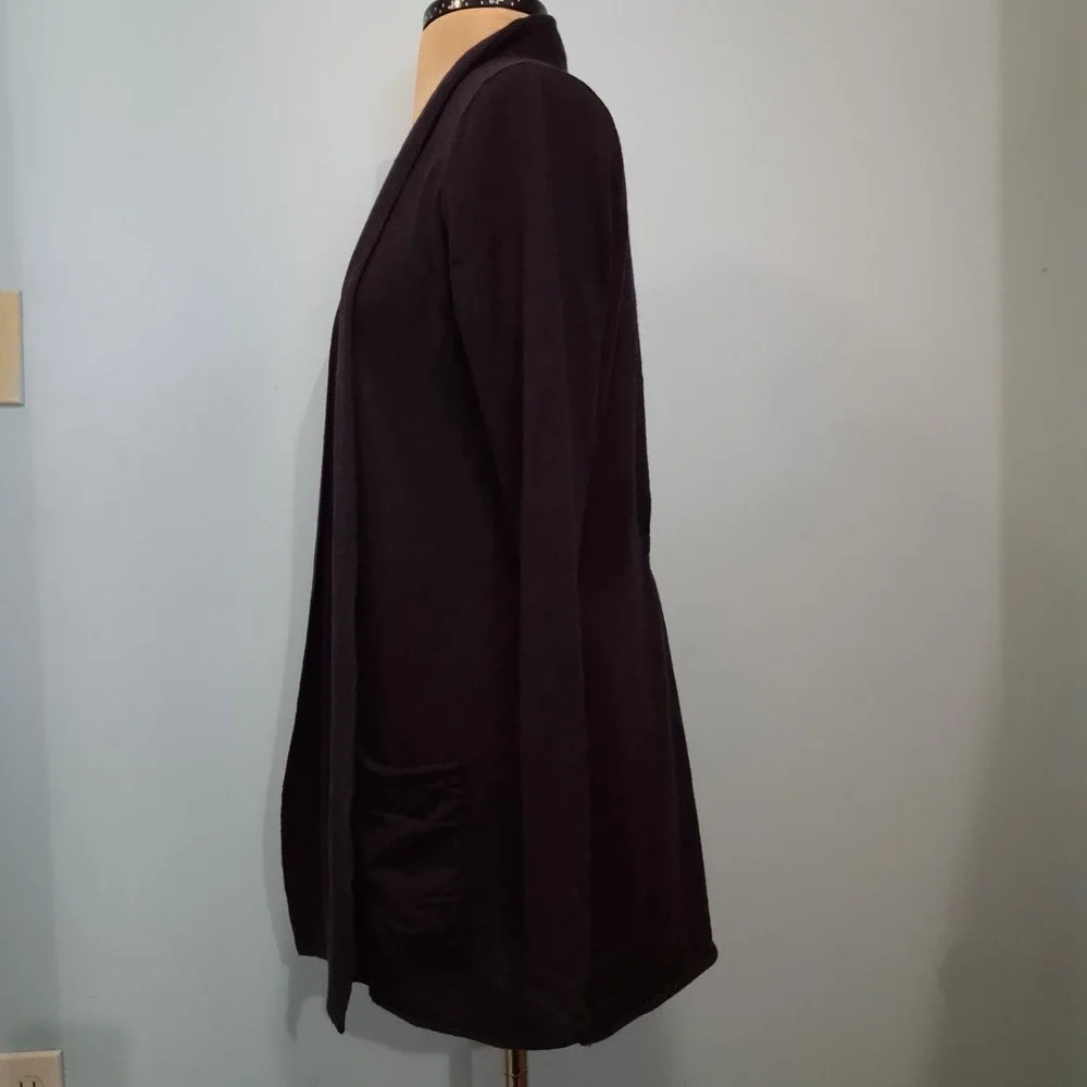 Tweeds Women's Cardigan Medium 100%  Merino Wool‎ Sweater Deep Purple Navy